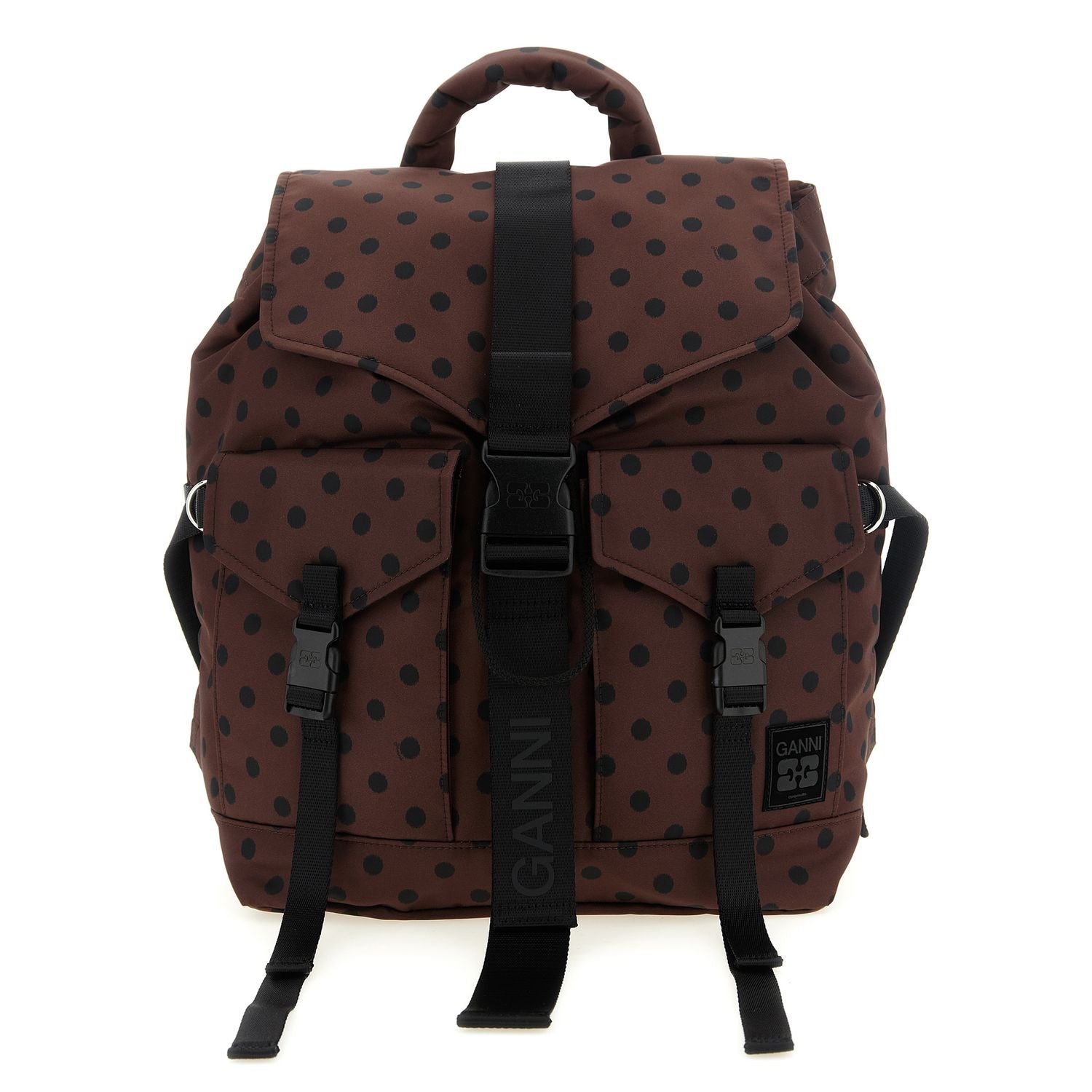 Ganni Brown Recycled Polyamide Backpack