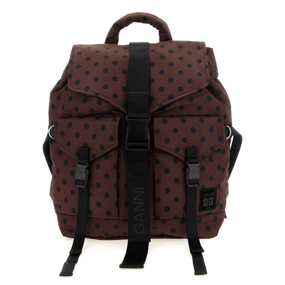 Ganni Brown Recycled Polyamide Backpack