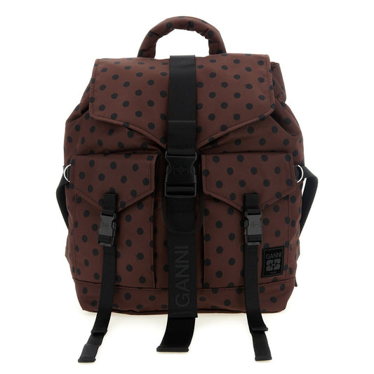Ganni Brown Recycled Polyamide Backpack
