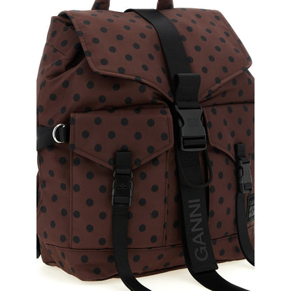 Ganni Brown Recycled Polyamide Backpack