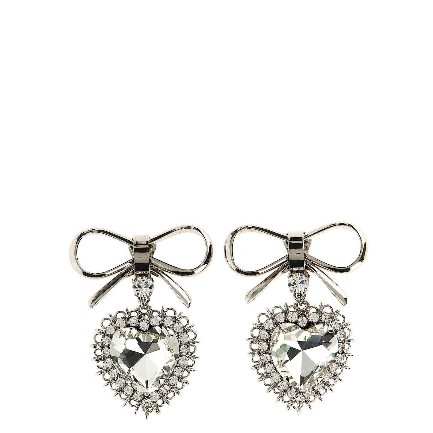 Alessandra Rich Silver Glass Earrings