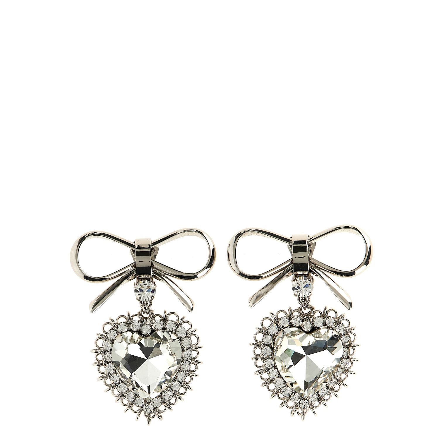 Alessandra Rich Silver Glass Earrings