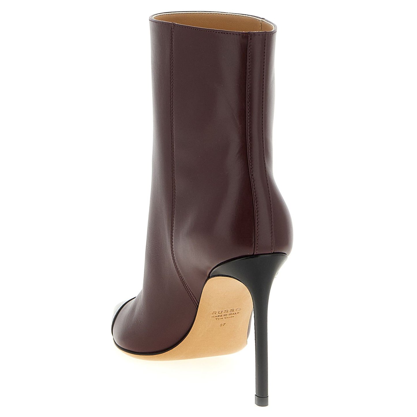 Francesco Russo Bordeaux Goatskin Ankle Boots