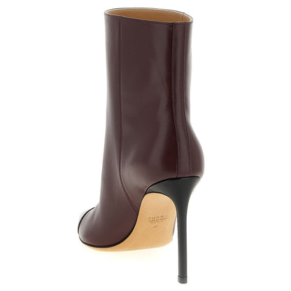 Francesco Russo Bordeaux Goatskin Ankle Boots
