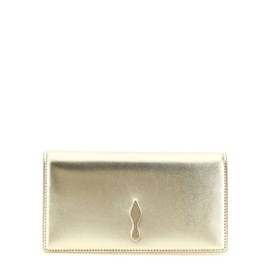 Christian Louboutin Gold Lambskin Clutch Bag