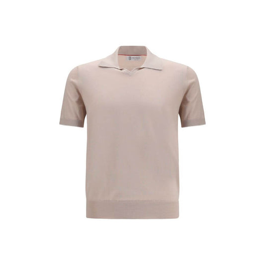 Brunello Cucinelli Beige Cotton Polo Shirt