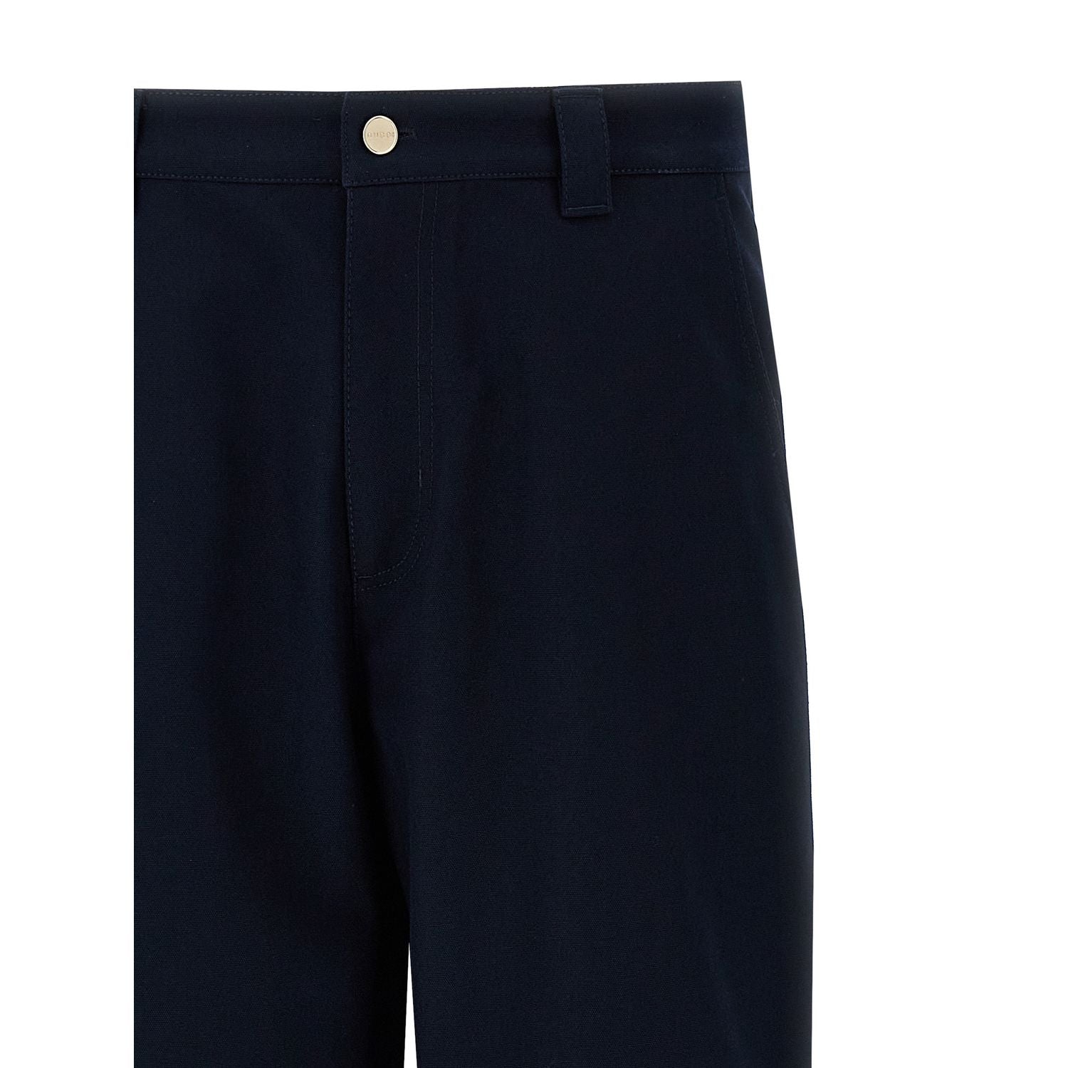 Gucci Blue Cotton Casual Pants