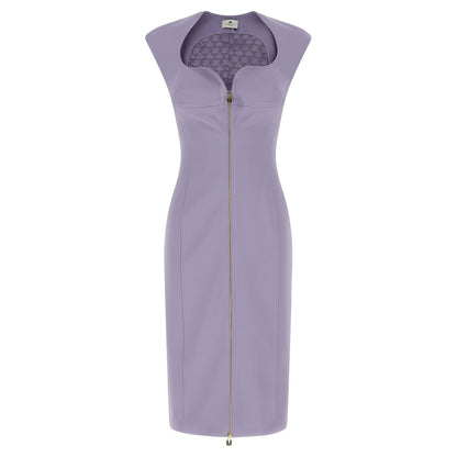 Elisabetta Franchi Purple Polyester Midi Dress