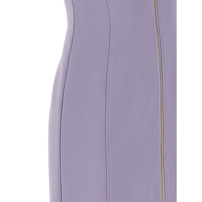 Elisabetta Franchi Purple Polyester Midi Dress