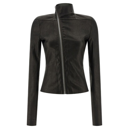 Rick Owens Black Lamb Leather Leather Jacket