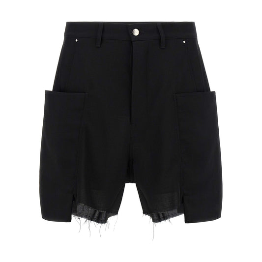 Rick Owens Black Wool Bermuda Shorts