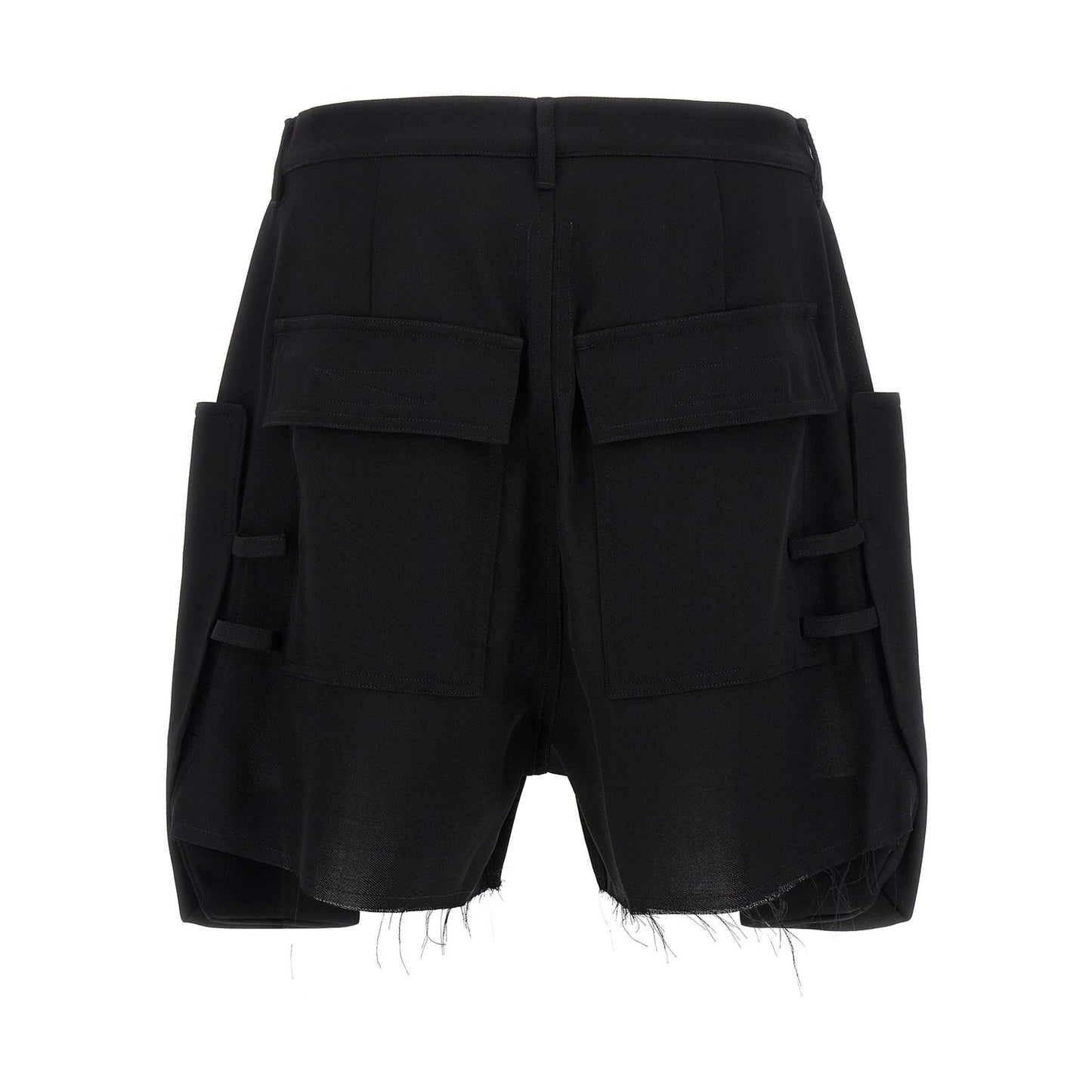 Rick Owens Black Wool Bermuda Shorts