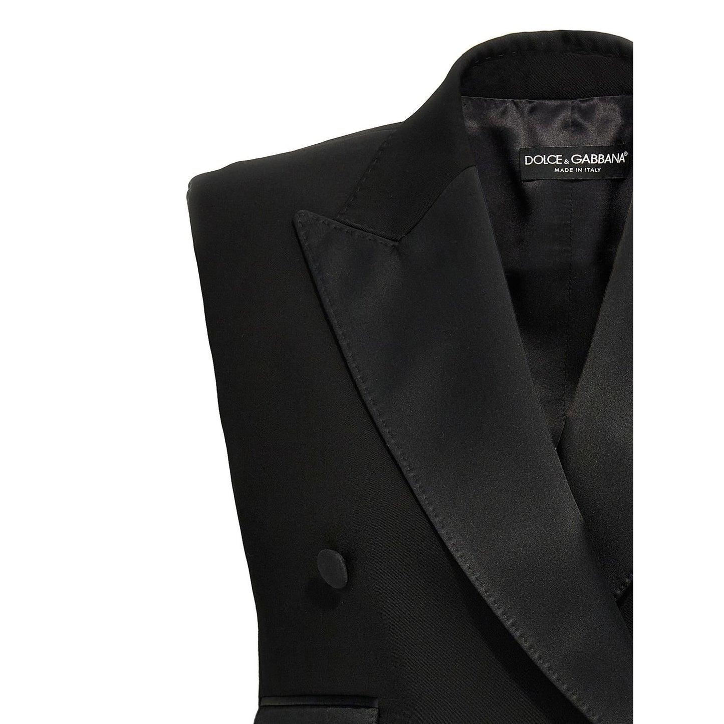 Dolce & Gabbana Black Silk Sleeveless Jacket