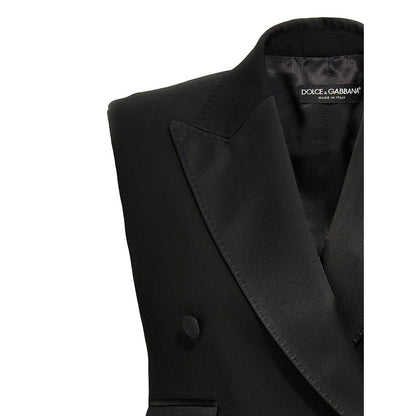 Dolce & Gabbana Black Silk Sleeveless Jacket
