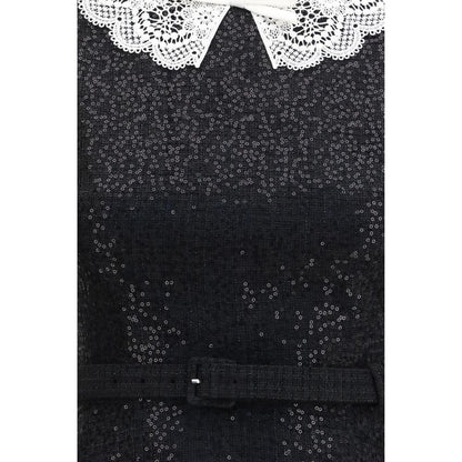 Self-Portrait Black Polyester Casual Dress