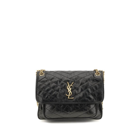 Saint Laurent Black Calf Leather Bos Taurus Shoulder Bag