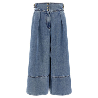 Zimmermann Blue Cotton Cropped Jeans