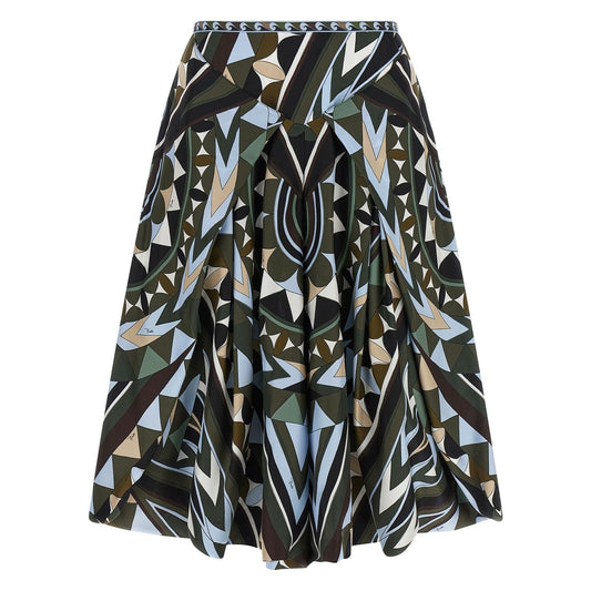 Emilio Pucci Multicolor Silk Midi Skirt