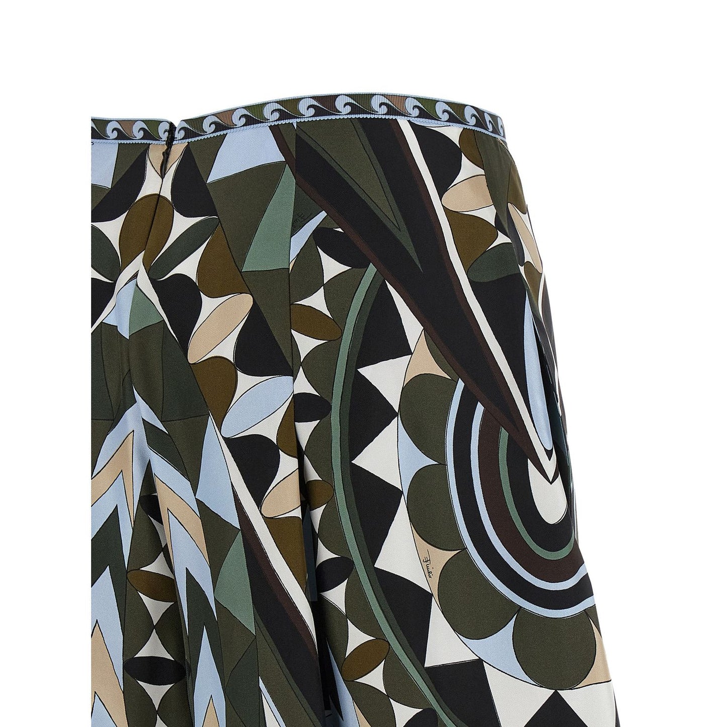 Emilio Pucci Multicolor Silk Midi Skirt