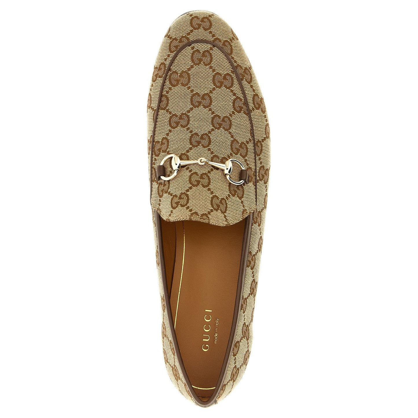 Gucci Beige Polyester Slip-On Loafers