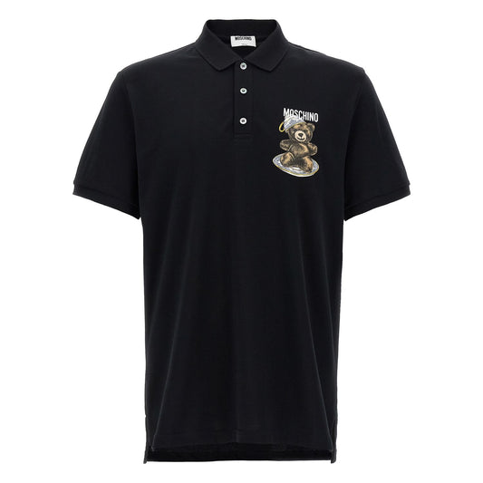 Moschino Black Cotton Polo Shirt