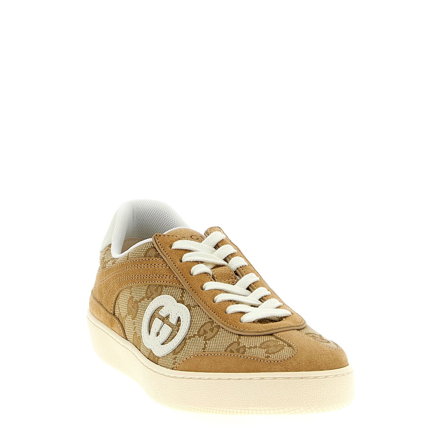 Gucci Beige Calfskin Low Top Sneakers