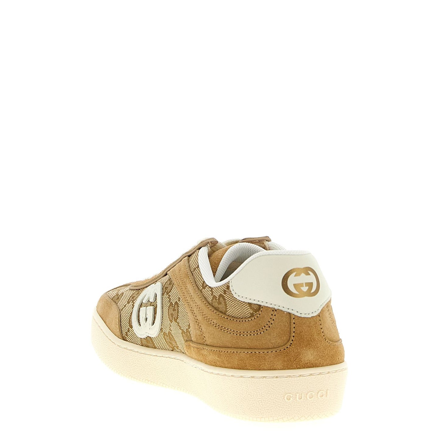 Gucci Beige Calfskin Low Top Sneakers