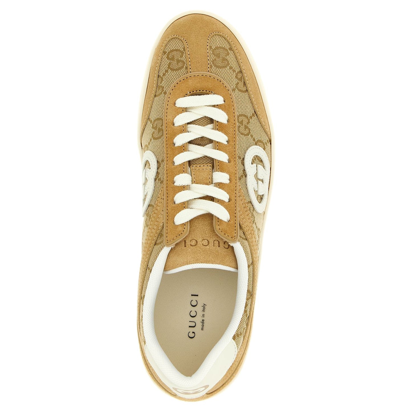 Gucci Beige Calfskin Low Top Sneakers