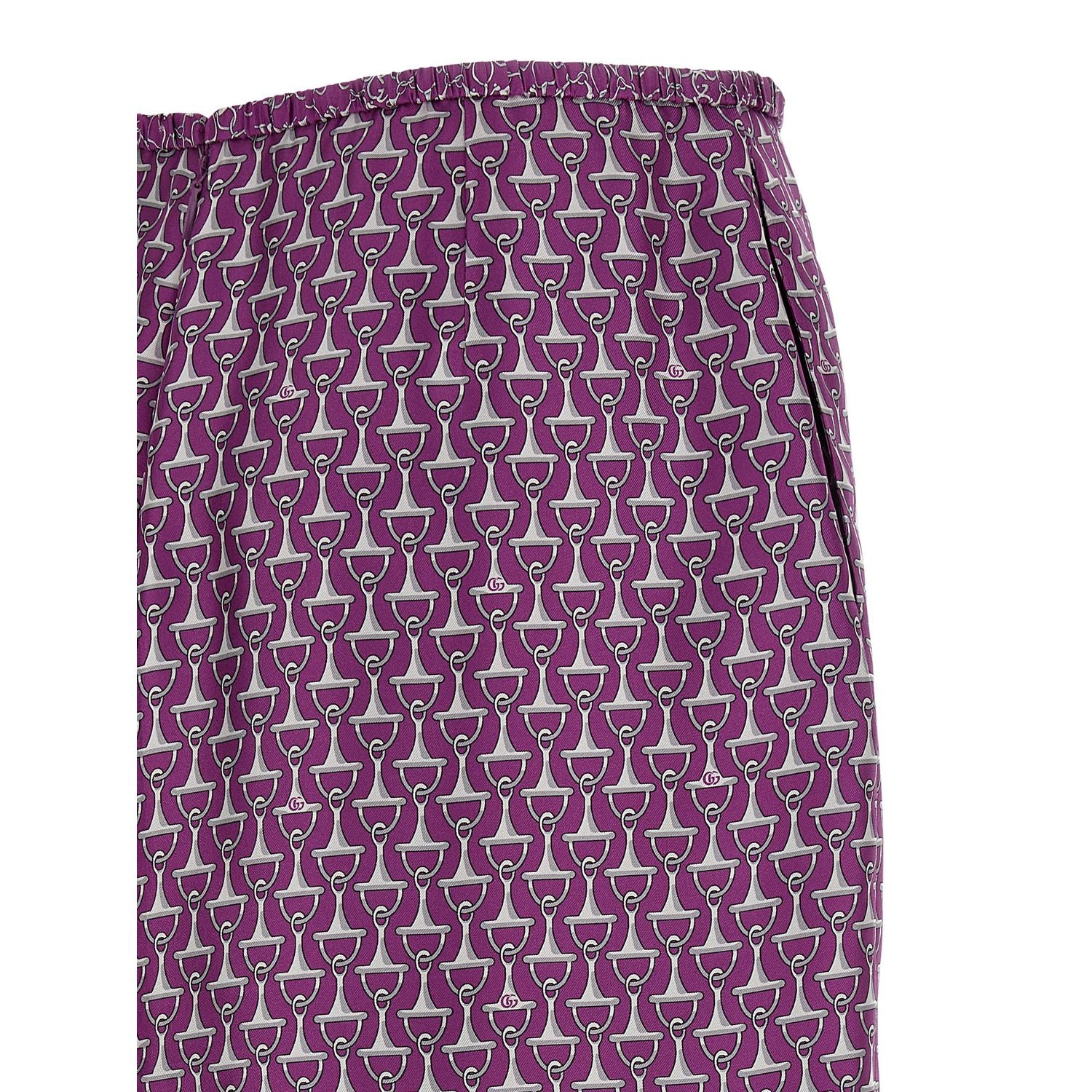 Gucci Purple Silk Midi Skirt