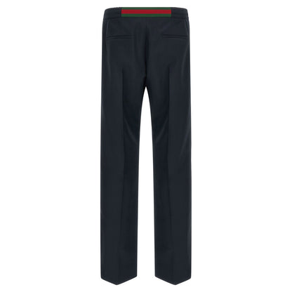 Gucci Blue Polyester Casual Pants