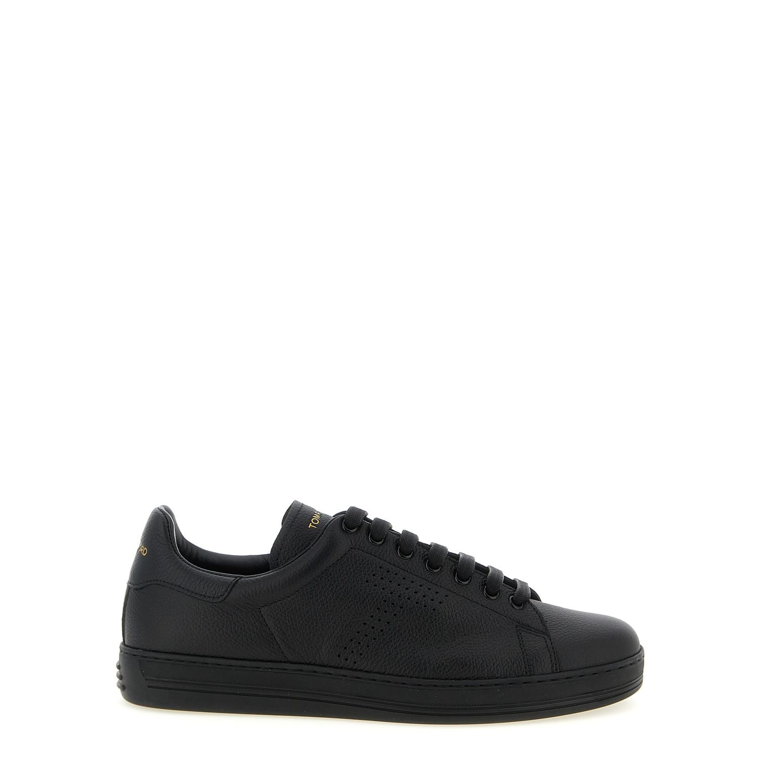 Tom Ford Black Leather Low Top Sneakers