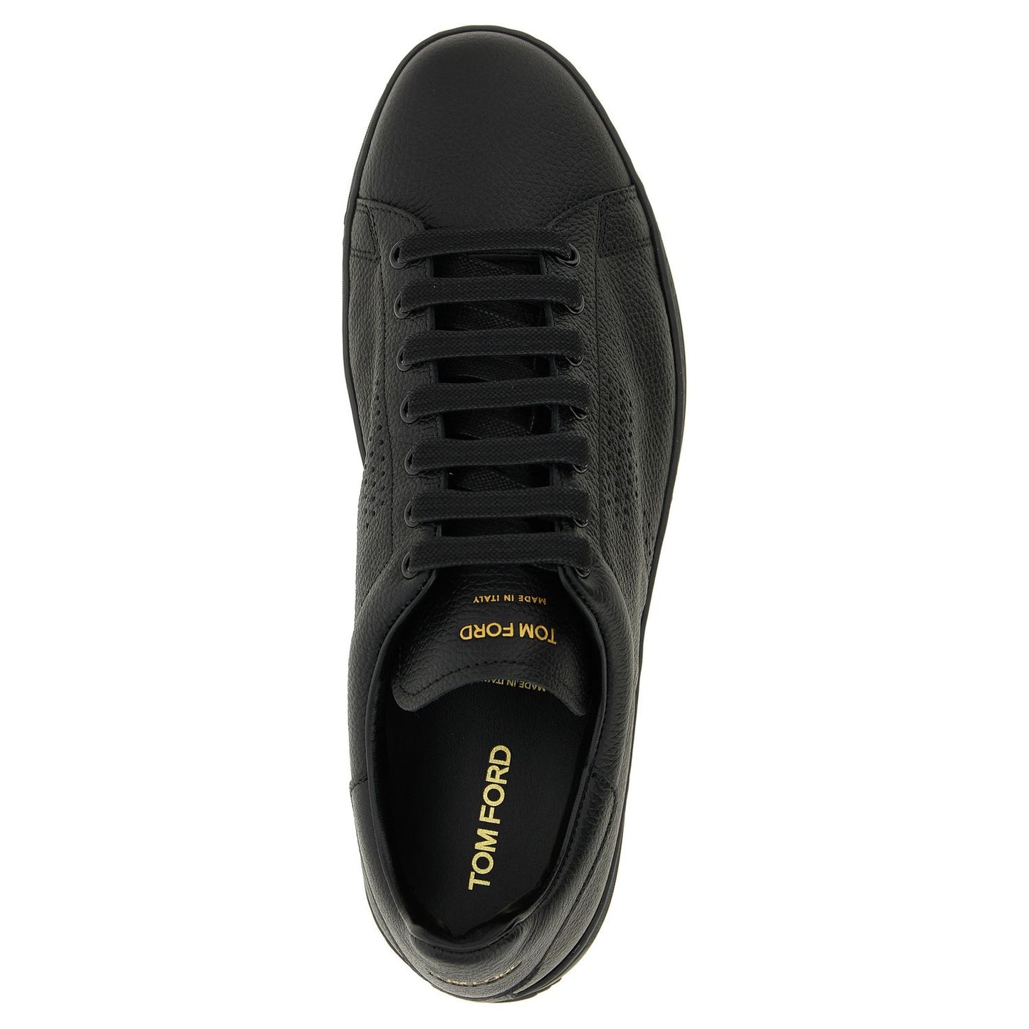 Tom Ford Black Leather Low Top Sneakers