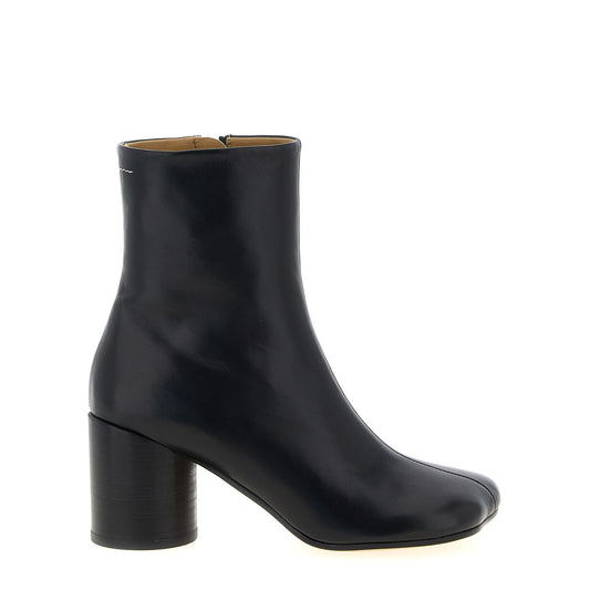 MM6 Maison Margiela Black Polyester Ankle Boots