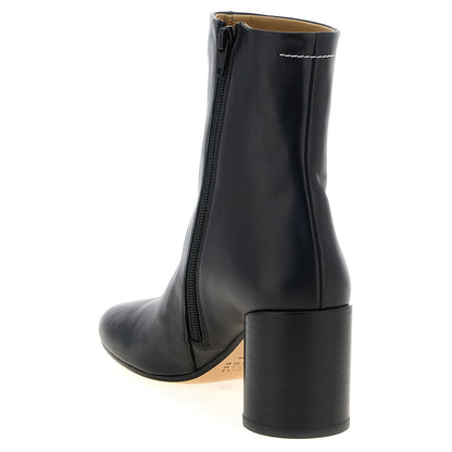 MM6 Maison Margiela Black Polyester Ankle Boots