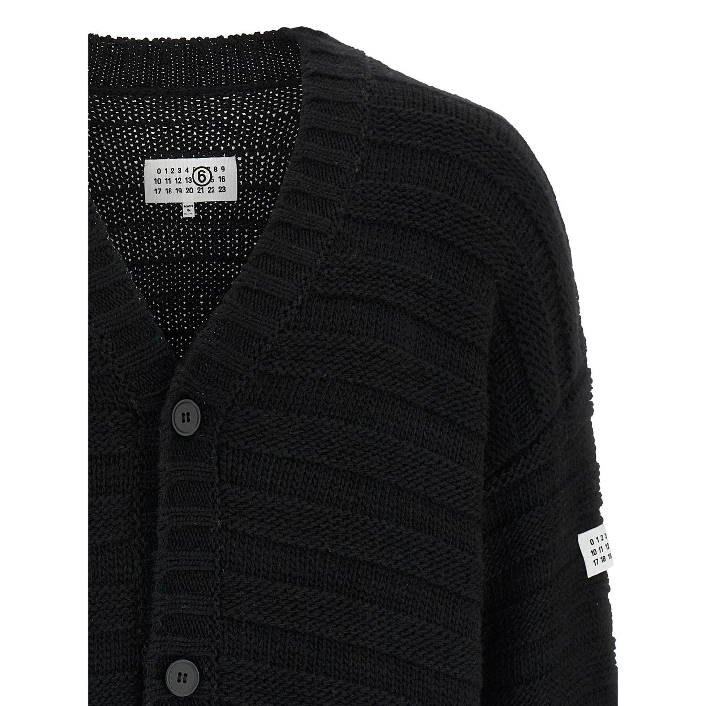 MM6 Maison Margiela Black Virgin Wool Cardigan
