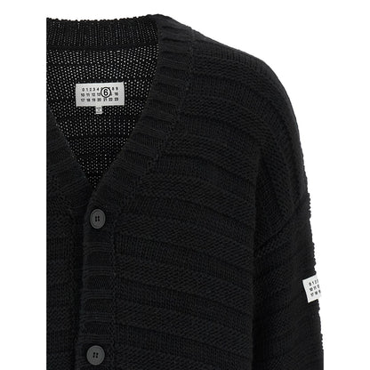 MM6 Maison Margiela Black Virgin Wool Cardigan