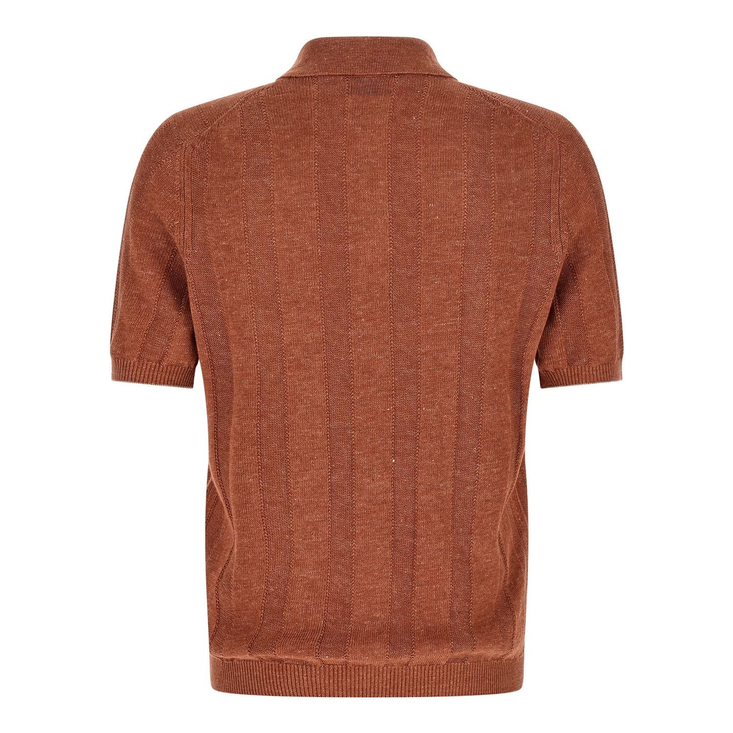 Brunello Cucinelli Orange Linen Polo Shirt
