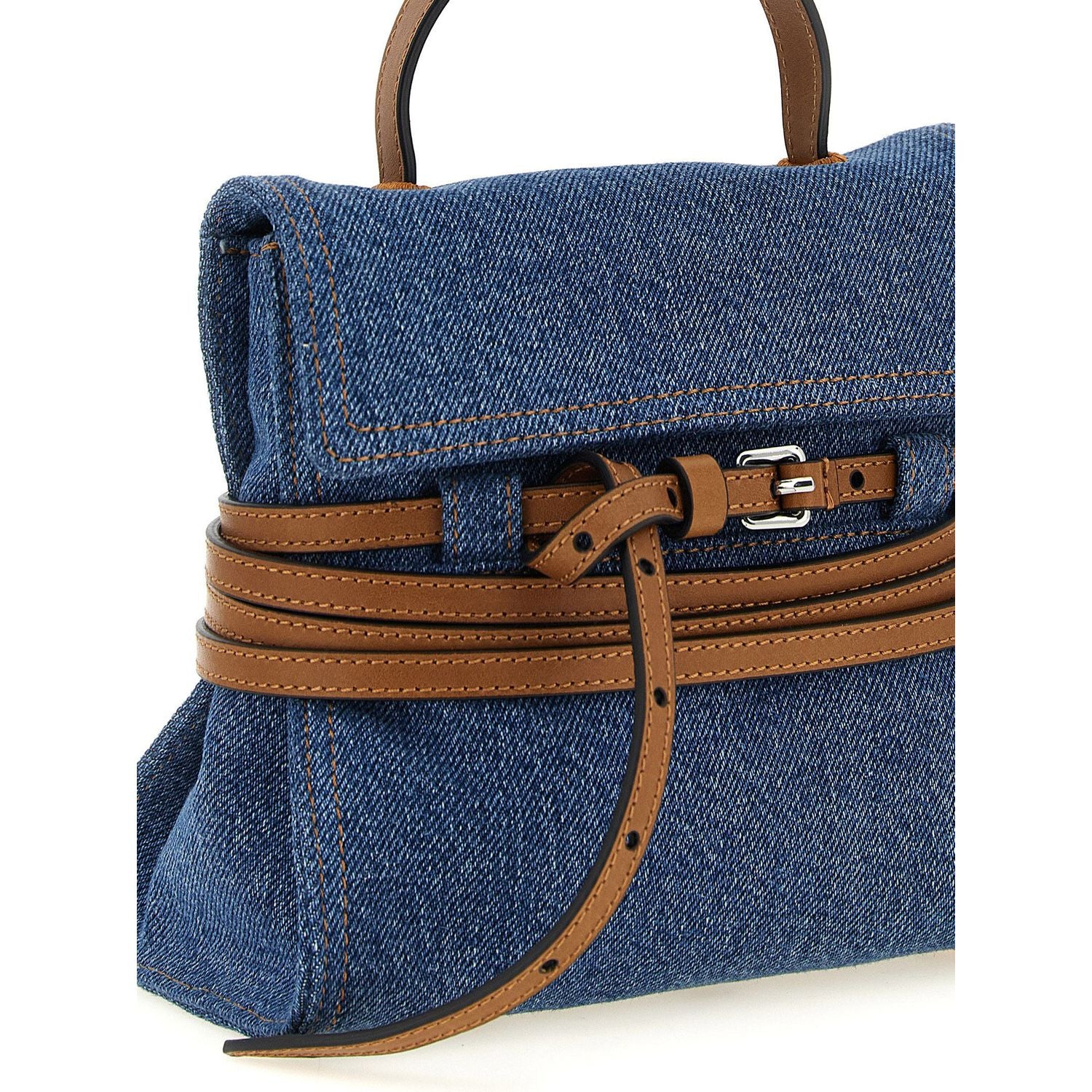Moschino Blue Cotton Handbag