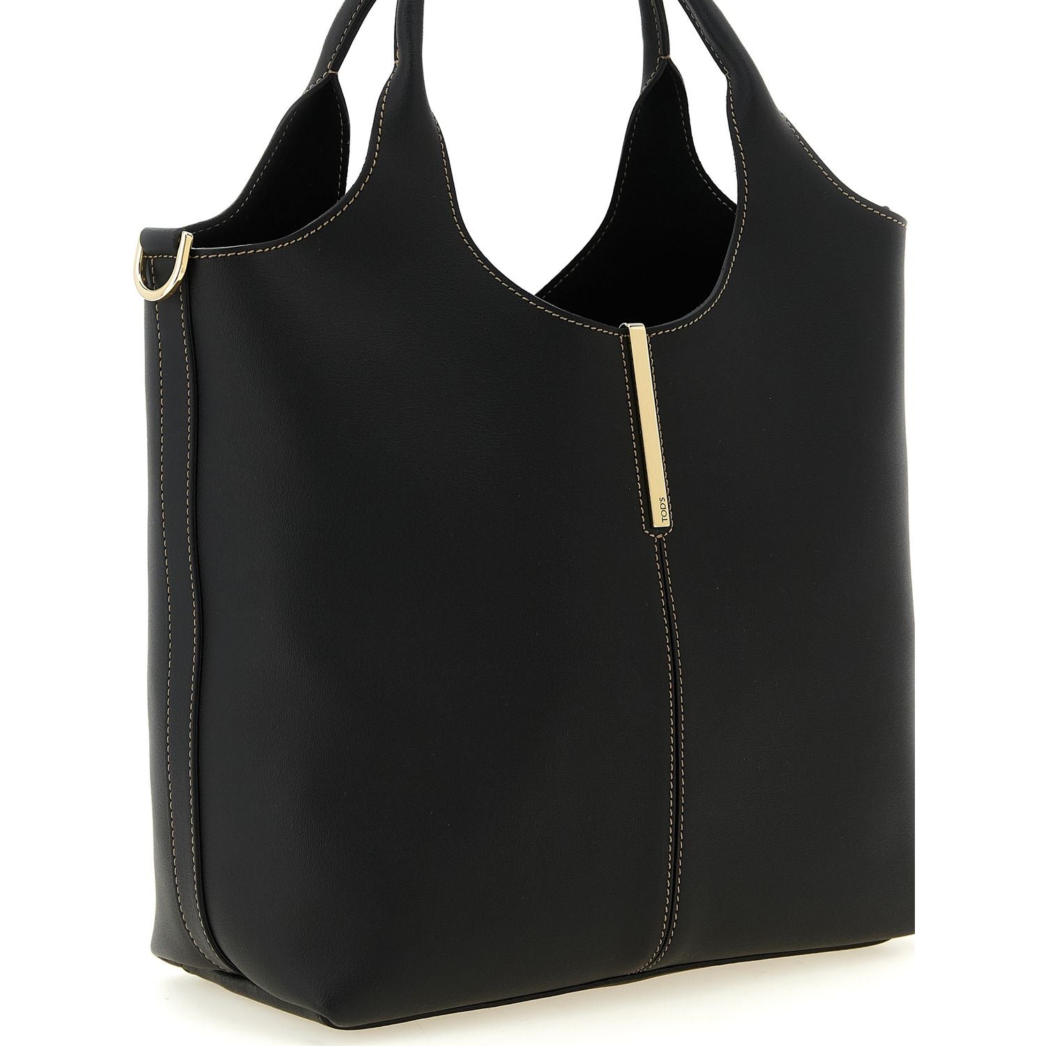 Tod's Black Calfskin Tote Bag