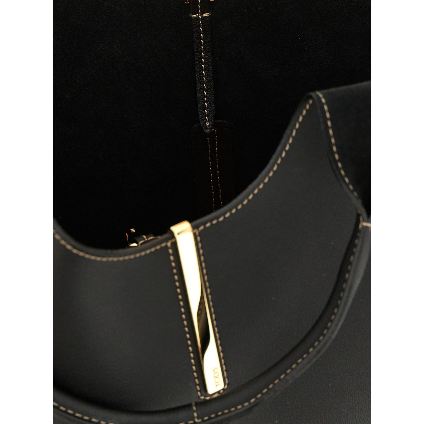Tod's Black Calfskin Tote Bag