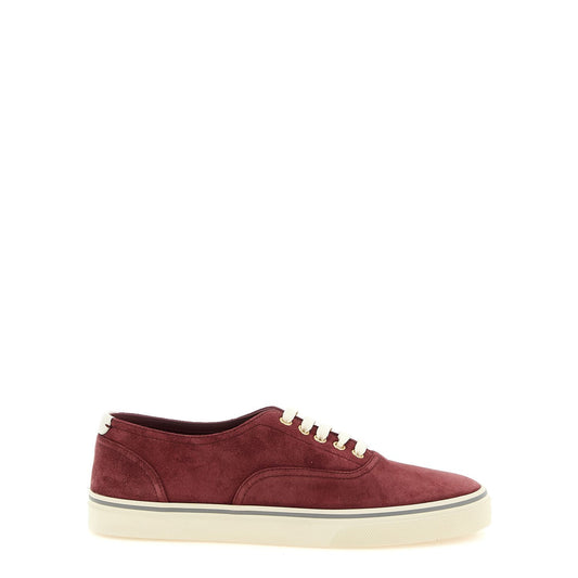 Brunello Cucinelli Bordeaux Calfskin Low Top Sneakers
