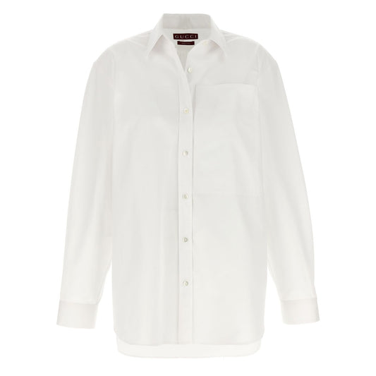 Gucci White Cotton Blouse
