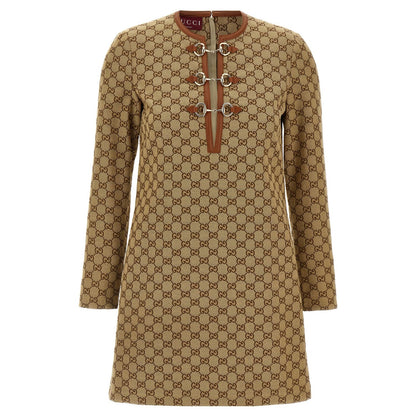 Gucci Beige Cotton Short Dress