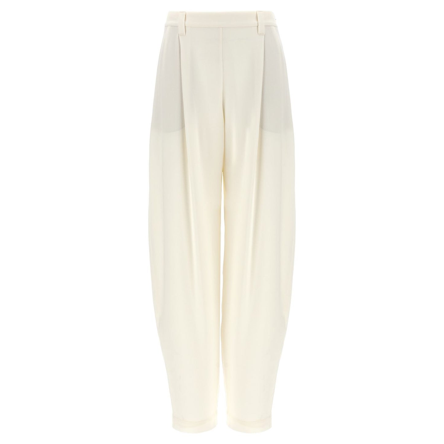 Brunello Cucinelli White Silk Casual Pants