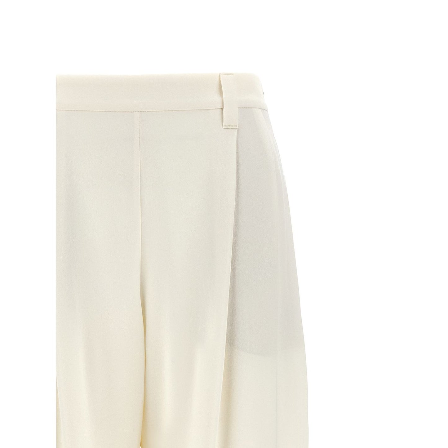 Brunello Cucinelli White Silk Casual Pants