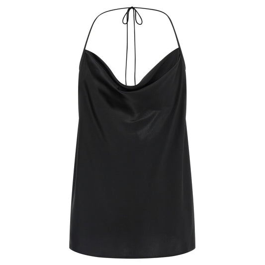 Valentino Garavani Black Silk Tank Tops