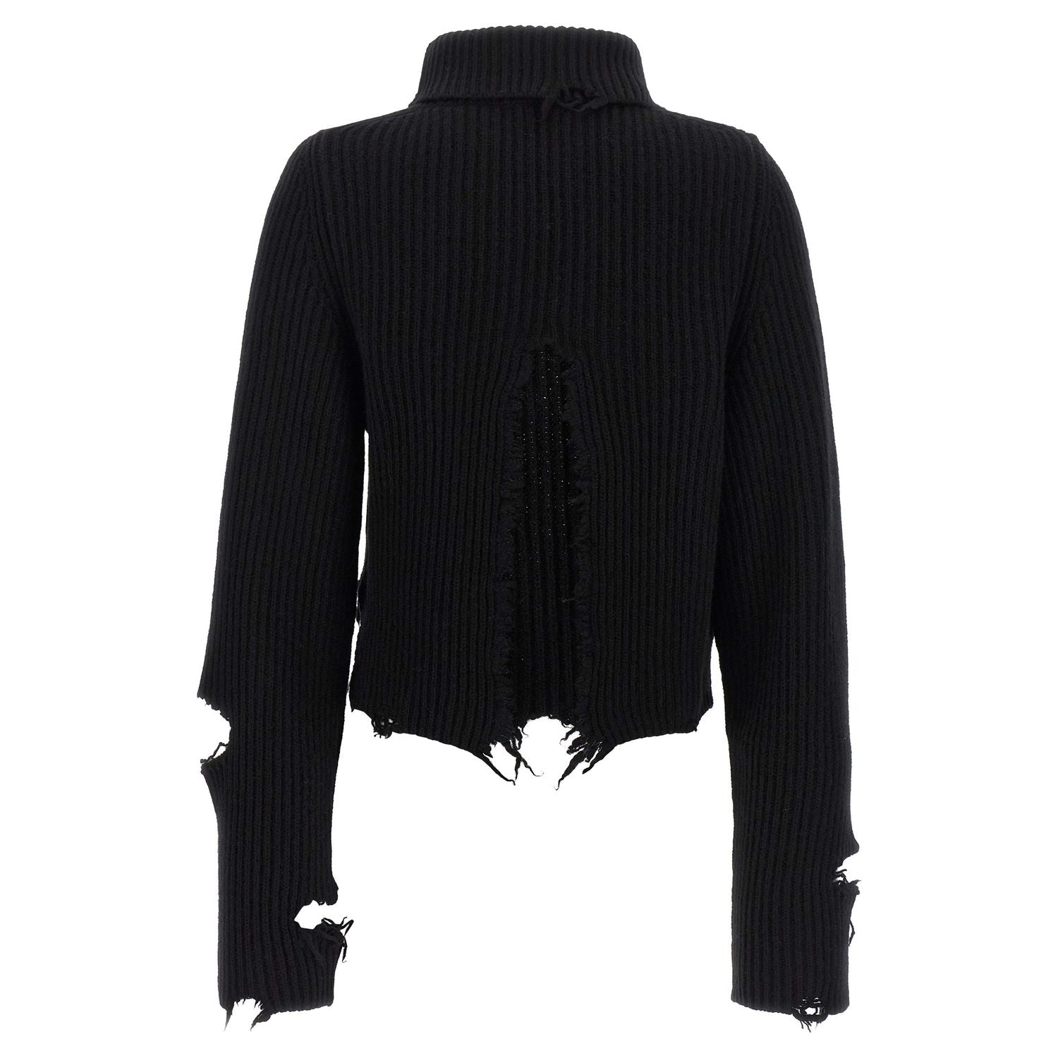 Haikure Black Merino Wool Cardigan