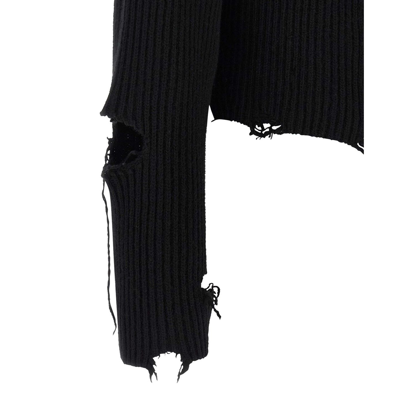 Haikure Black Merino Wool Cardigan