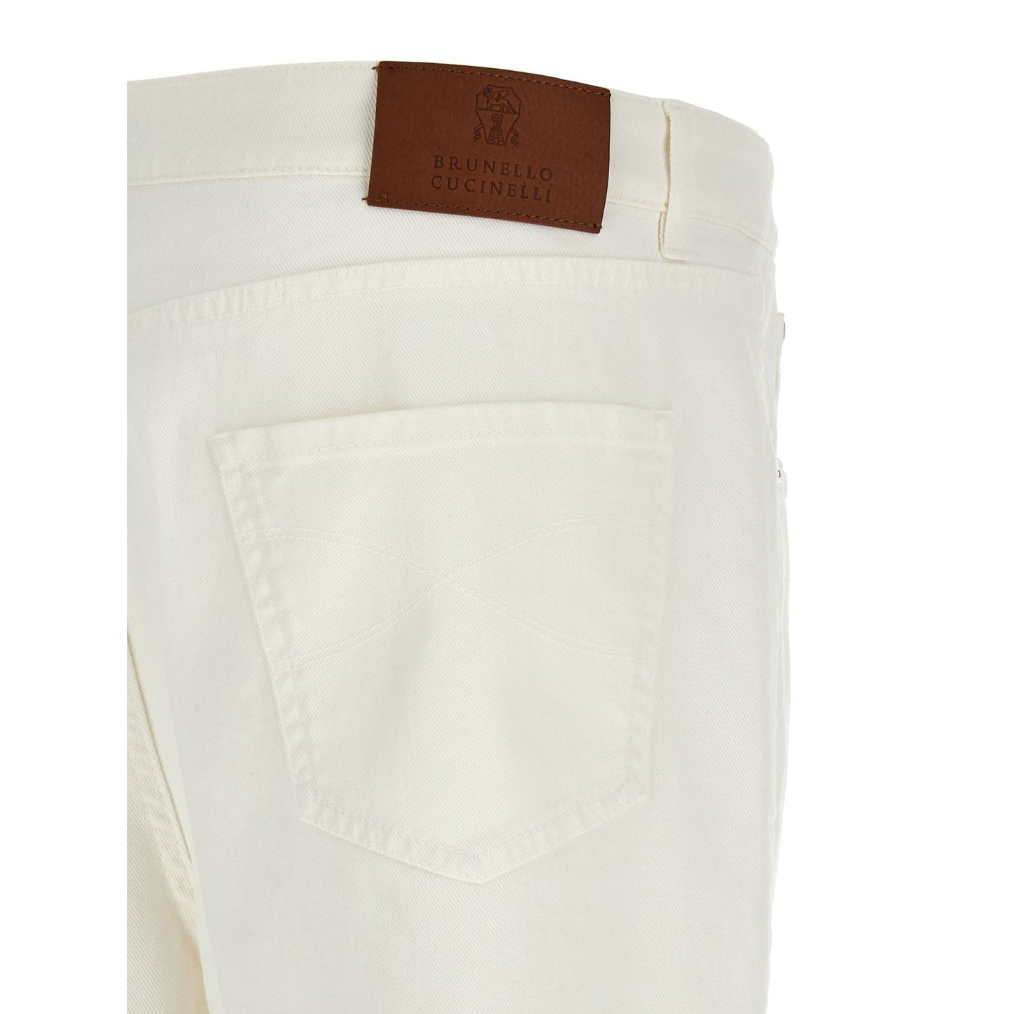 Brunello Cucinelli White Cotton Cropped Jeans