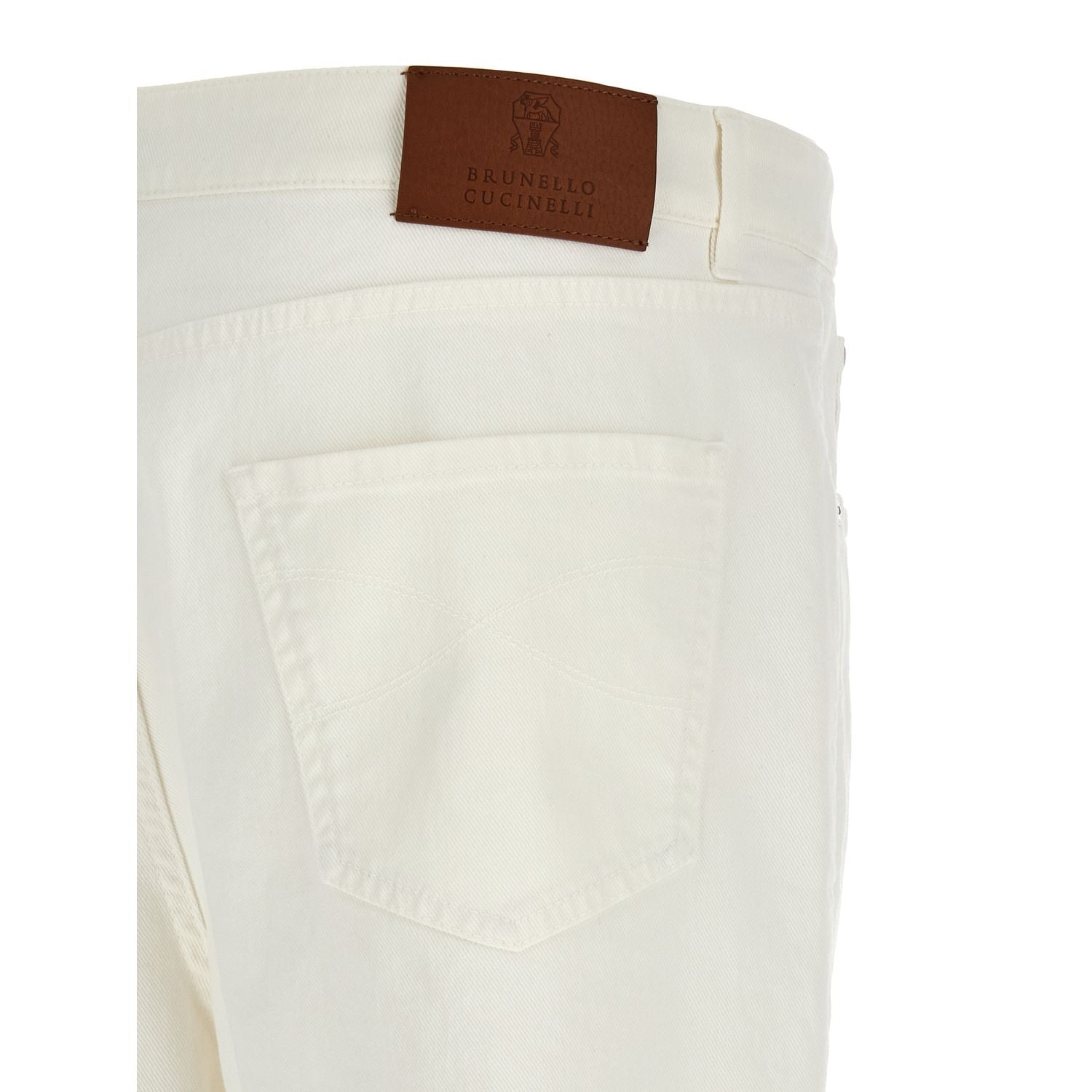 Brunello Cucinelli White Cotton Cropped Jeans